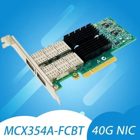 Mellanox MCX354A-FCBT ConnectX-3 VPI 어댑터 카드, 듀얼 FDR 56Gb/s 또는 40/56GbE QSFP 포트, PCIe 3.0 x8 8GT/s MCX354A-F