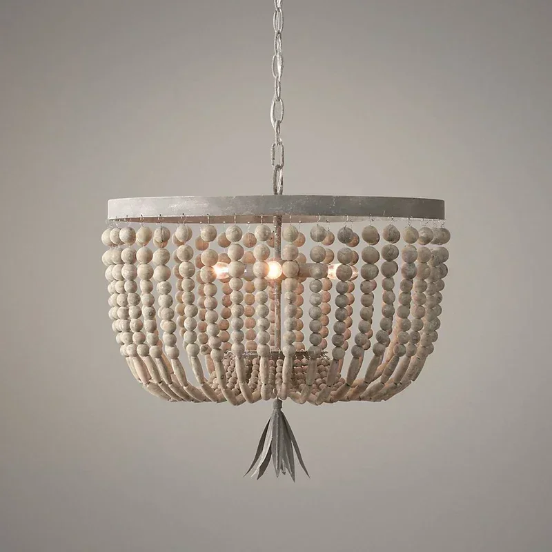 wooden/beaded chandelier retro/industrial/french chandelier light fittings for living/dining room shopping  люстра потолочная