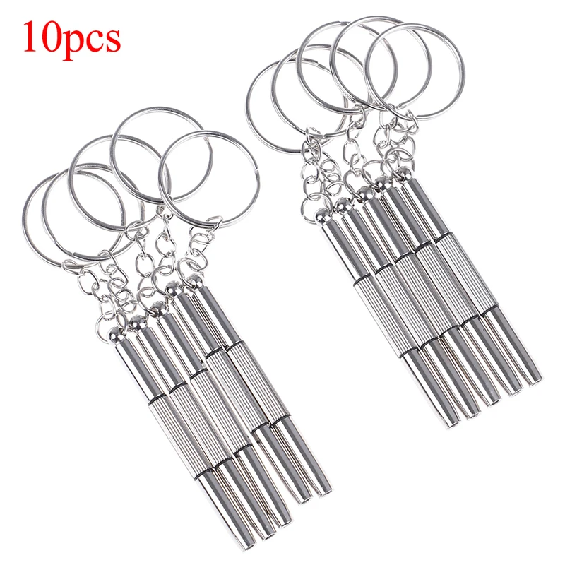10Pcs Steel Eyeglass Screwdriver Sunglass Watch Repair Kit with Keychain Portable Screwdriver Hand Tools 3 in 1 Set