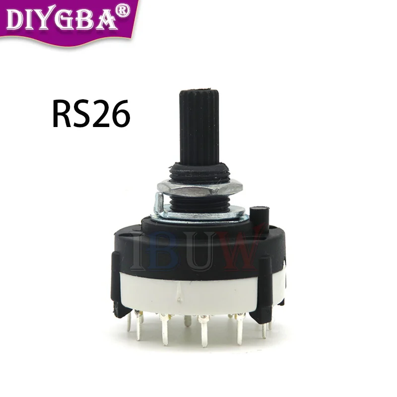 1PCS RS16 RS26 Plastic Rotary Band Switch 2 Pole 3 4 Position 1 Pole 5 6 8 Position Handle Length Axis Band Switch Ibuw RS16