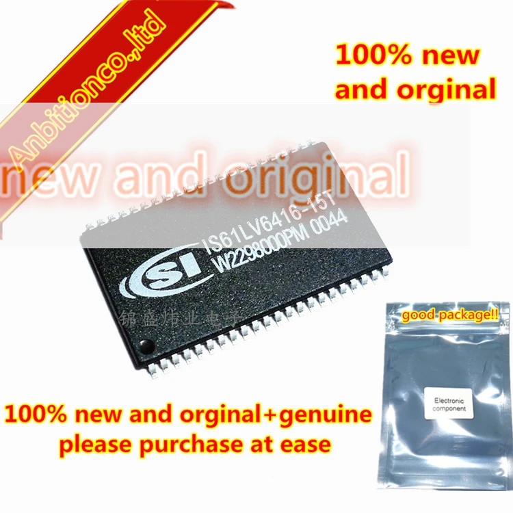 5pcs  100% new and orginal IS61LV6416-15T TSOP44 in stock connection