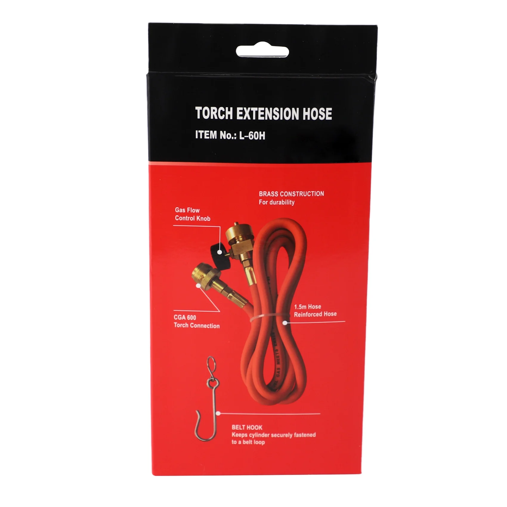 Y17A خرطوم شعلة لحام CGA600 1.5M (5Ft) خرطوم وخطاف حزام مع عمود مرن للمطحنة الكهربائية، مع كابل تمديد