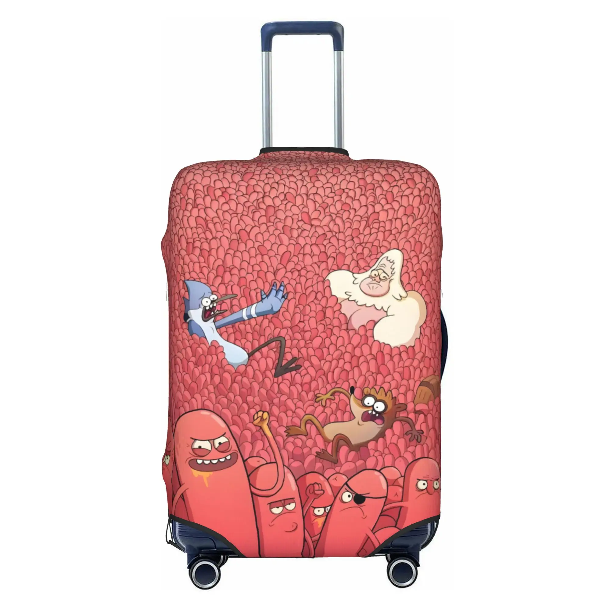 Cartoon Regular Show Animated  Suitcase Cover Dust Proof Vintage High Quality   Travel Luggage Covers for 18-32 inch