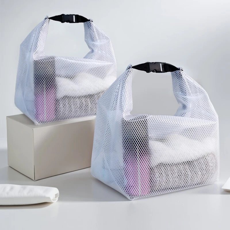 Waterproof washable toiletry storage bag for fitness and swimming clothes with elastic closures, suitable for both men and women