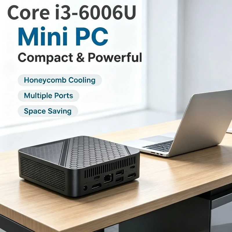 Core i3-6006U Mini PC Portable 1TB 2TB SSD 16GB RAM WIFI 6 BT5.2 4K HD Mini Gaming Office Study Pc High Performance