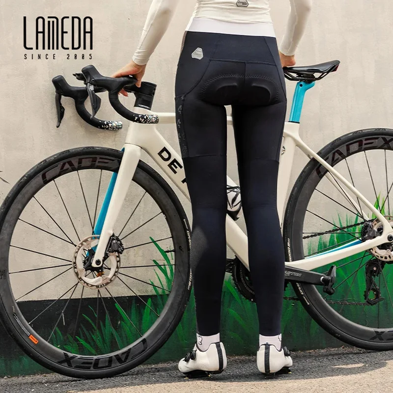 

LAMEDA Women's Bib Long Pants Breathable Uv Protection Sports Bike Wear With Double Arrow Shoulder Strap For Optimal Performance
