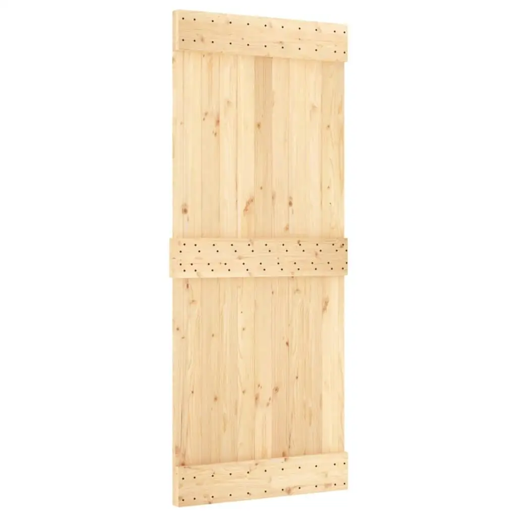 33.5x82.7'' Solid Pine Wood Door - NARVIK Style for Durable Home Entry