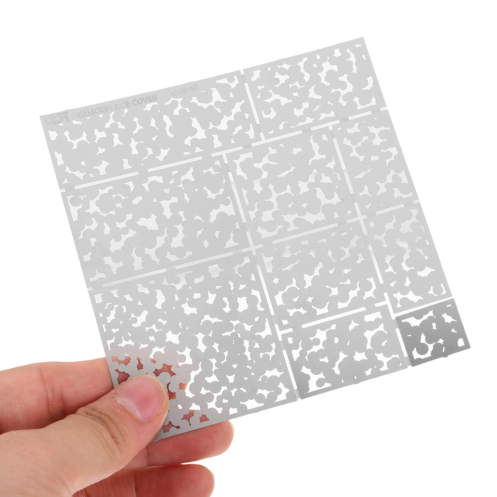 Camouflage Spray Board Hollow-out Templates Marine Silver Metal Drawing Stencils