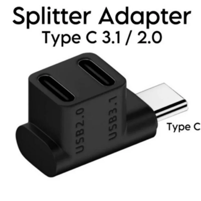 ABGN 2X USB 3.1 نوع C ذكر إلى أنثى 1 إلى 2 محول 10Gbps شحن سريع USB-C محول شحن لسطح البخار