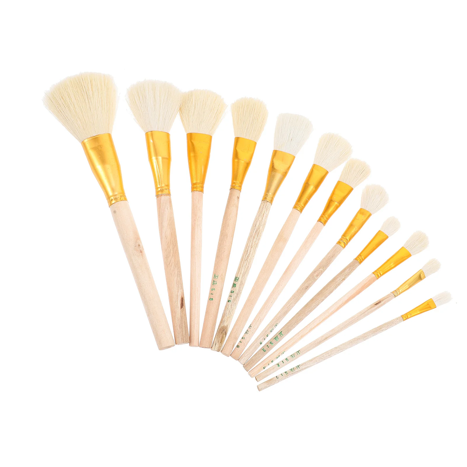 

12Pcs Professional Gilding Paintbrush Set with Wood Handle Soft Head Template Brush for DIY Painting Ceramics Art Coloring