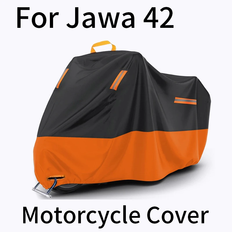 

Для Jawa 42, водонепроницаемый УФ-пылезащитный чехол для мотоцикла со светоотражающими полосками, отверстиями для замка и сумкой для хранения