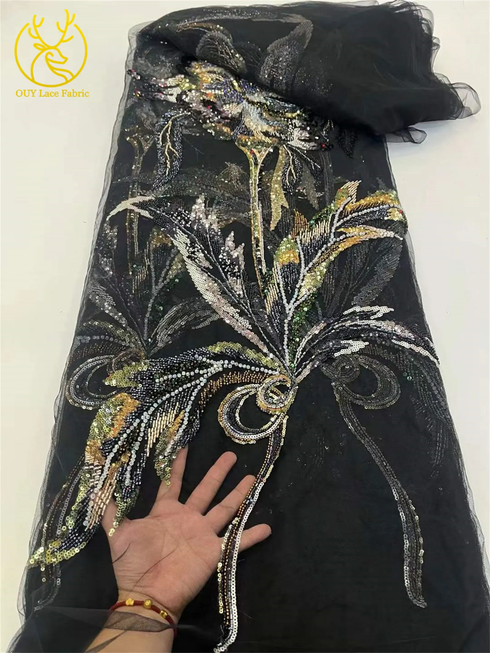 أحدث فساتين الزفاف مساء حساسة لينة تول المطرزة أقمشة الدانتيل 5 ياردة الفرنسية الترتر مطرز أقمشة الدانتيل فستان الحفلات