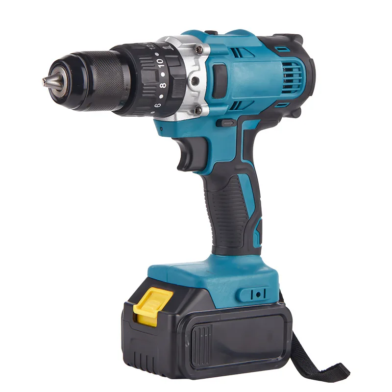 

Мощная аккумуляторная дрель, литиевая ударная перезаряжаемая многофункциональная бытовая ручная дрель, инструмент с переменным двигателем