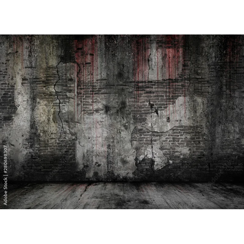 Textur einer perfekten schwarzen Backstein mauer mit Rissen und Defekten Fotografie Hintergrund Porträt Fotostudio Kulissen Prop QZ-11