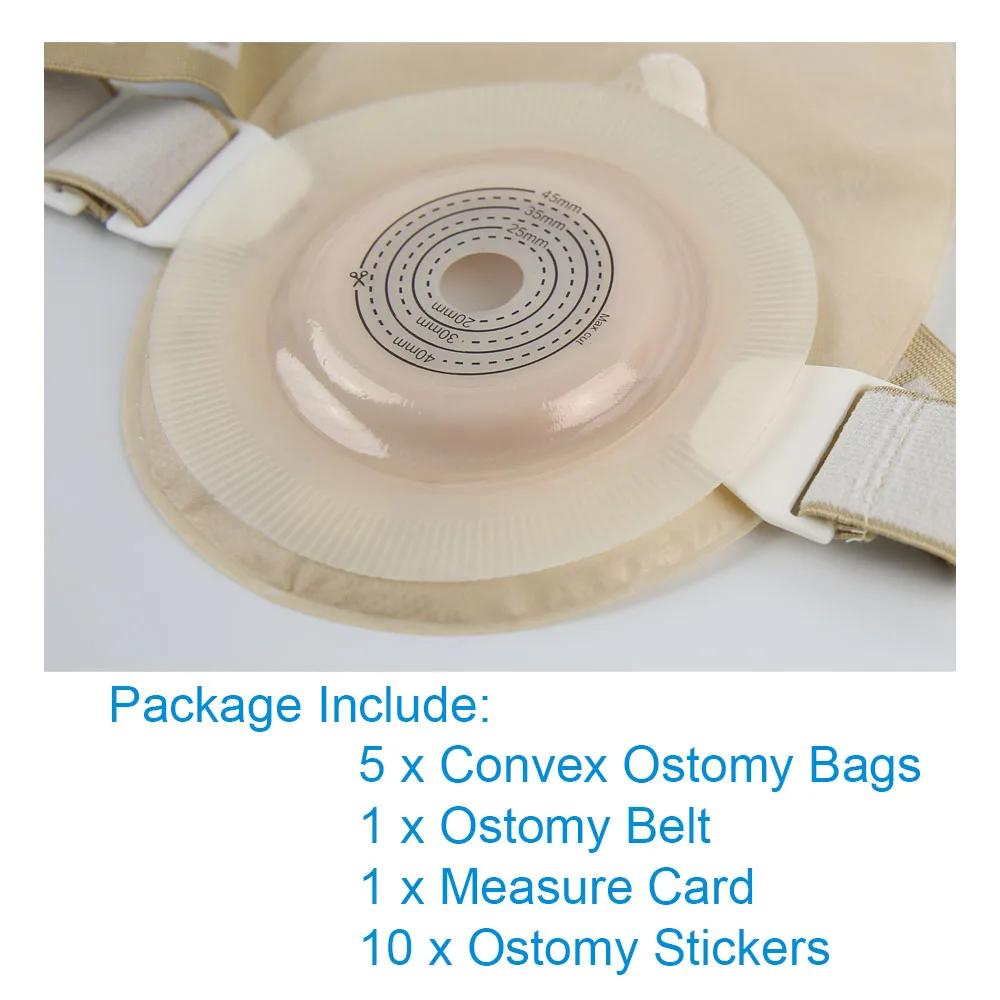 15541T 1-Piece Soft Convex Barrier Ostomy/Colostomy/Ileostmy Drainable Pouches with Inspection Transparent Film, Cut-to-fit