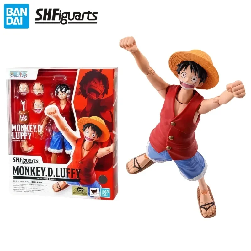

100% Original Bandai S.H.Figuarts One Piece Monkey D Luffy Romance Dawn Movable Action Figure With Original Retail Box