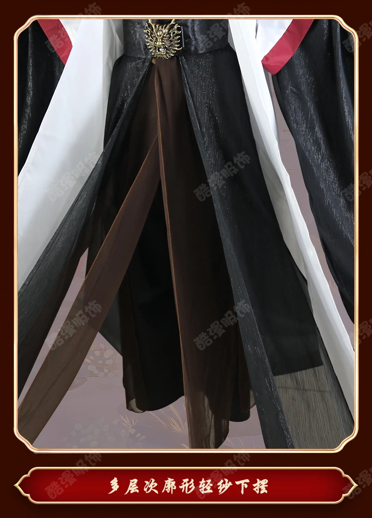 Luo BingHe kostium cosplayowy Anime System samoratowania złoczyńcy szumowiny, starożytny kostium peruka do Cosplay czarne buty na Halloween