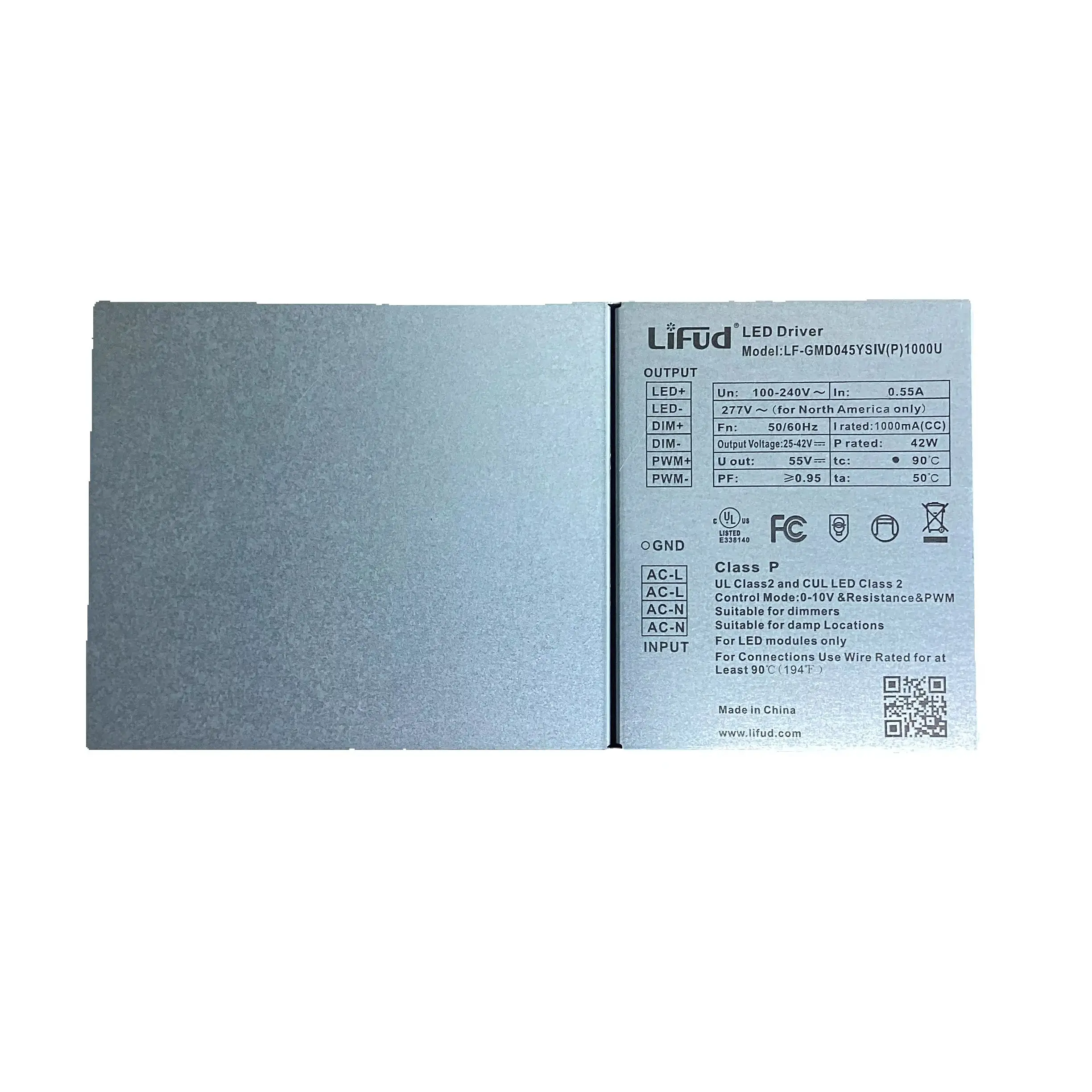 0-10V PWM UL 40W Dimmer Lifud Panel Light Transformer 1000mA LF-GMD045YSIV(P) 1000u Dimmable