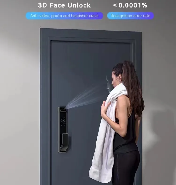 Face Recognition Wifi Biometric Electronic Sliding Cerradura Inteligente Ferreteria Hotel Ttlock Digital Fingerprint Smart Lock