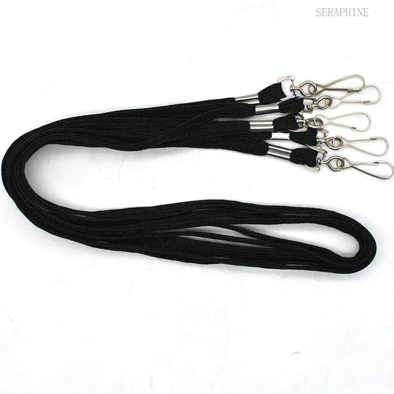 100pcs /lot Black Blue Red Green Lanyards Safety Neck Rope for Holder Card Badge Keychain ID Card Wholesale Landyard