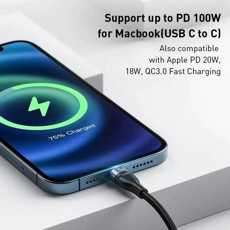 Kabel Baseus 3 w 2 USB typu C dla iPhone 15 14 13 12 ProMax 11 Kabel do ładowarki 100W 3 w 1 dla Samsung Xiaomi Mi Macbook
