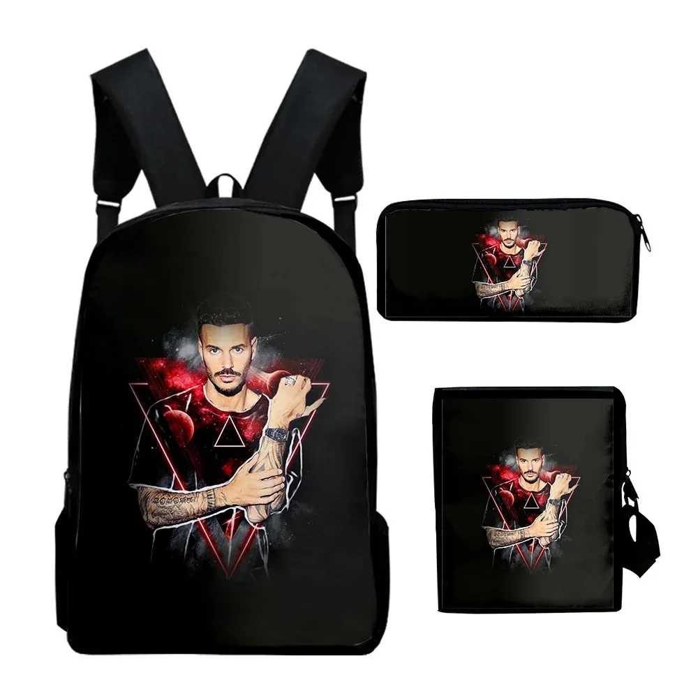 

3D M Pokora Printed Student School Bags, Laptop Backpack, Backpack, Tilt Shoulder Bag, Pencil Case, Harajuku, Popular, 3Pcs per