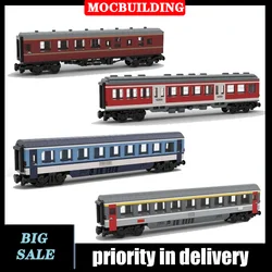 City Railway Carriage Passenger Car Model Building Block Assembly MOC Transport Locomotive Children's Toy Gifts