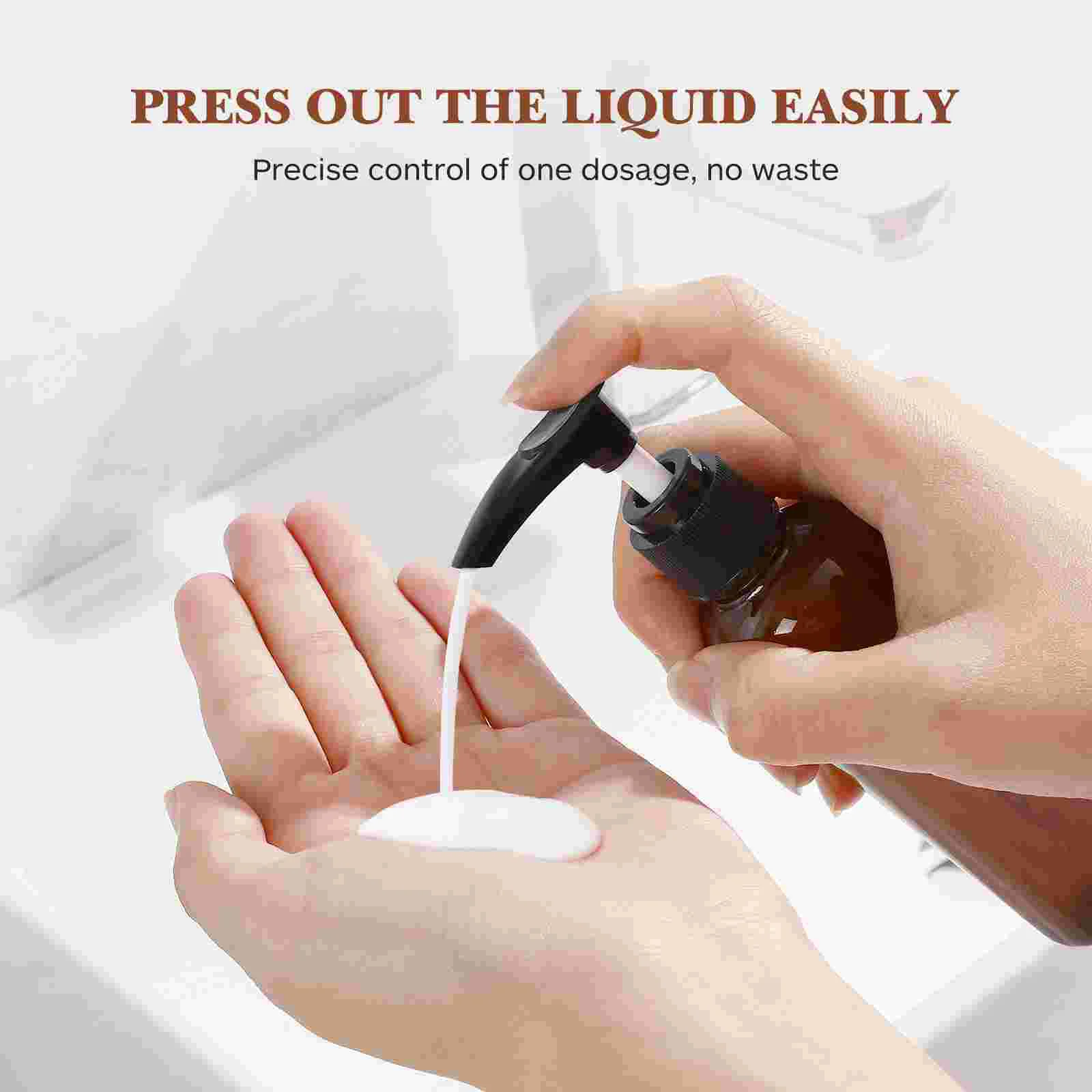 4 Pcs Dispenser Bottles Travel Pump Hand Lotion with Shampoo Refillable for Toiletries Liquid