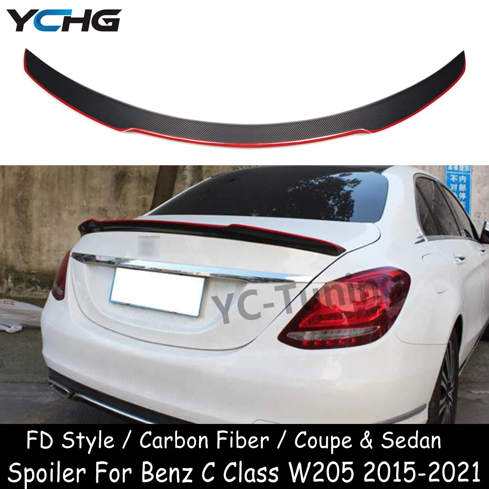 

C205 FD Style Carbon Fiber Rear Trunk Spoiler For Mercedes C Class W205 C160 C180 C200 C300 C43 C63 spoiler duck tail 2015-2021