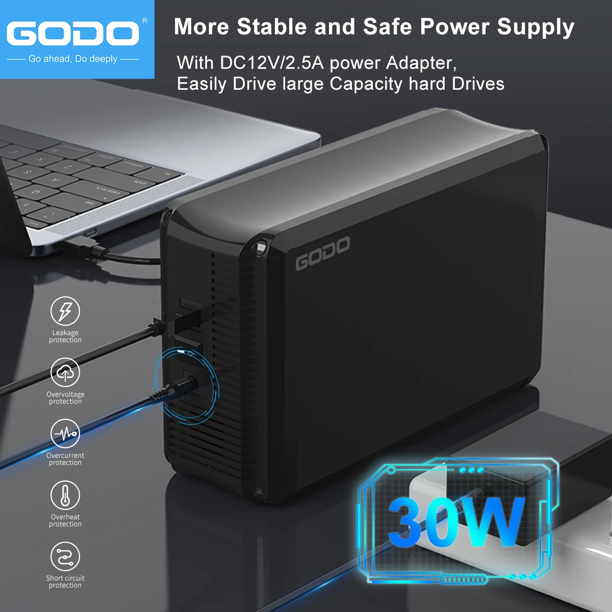 

GODO 3.5 inch Dual Bay RAID Hard Drive Enclosure,USB3.0 to 3.5" SATA HDDs RAID External Enclosure,RAID 0/1/JBOD/PM Mode,Max 40TB