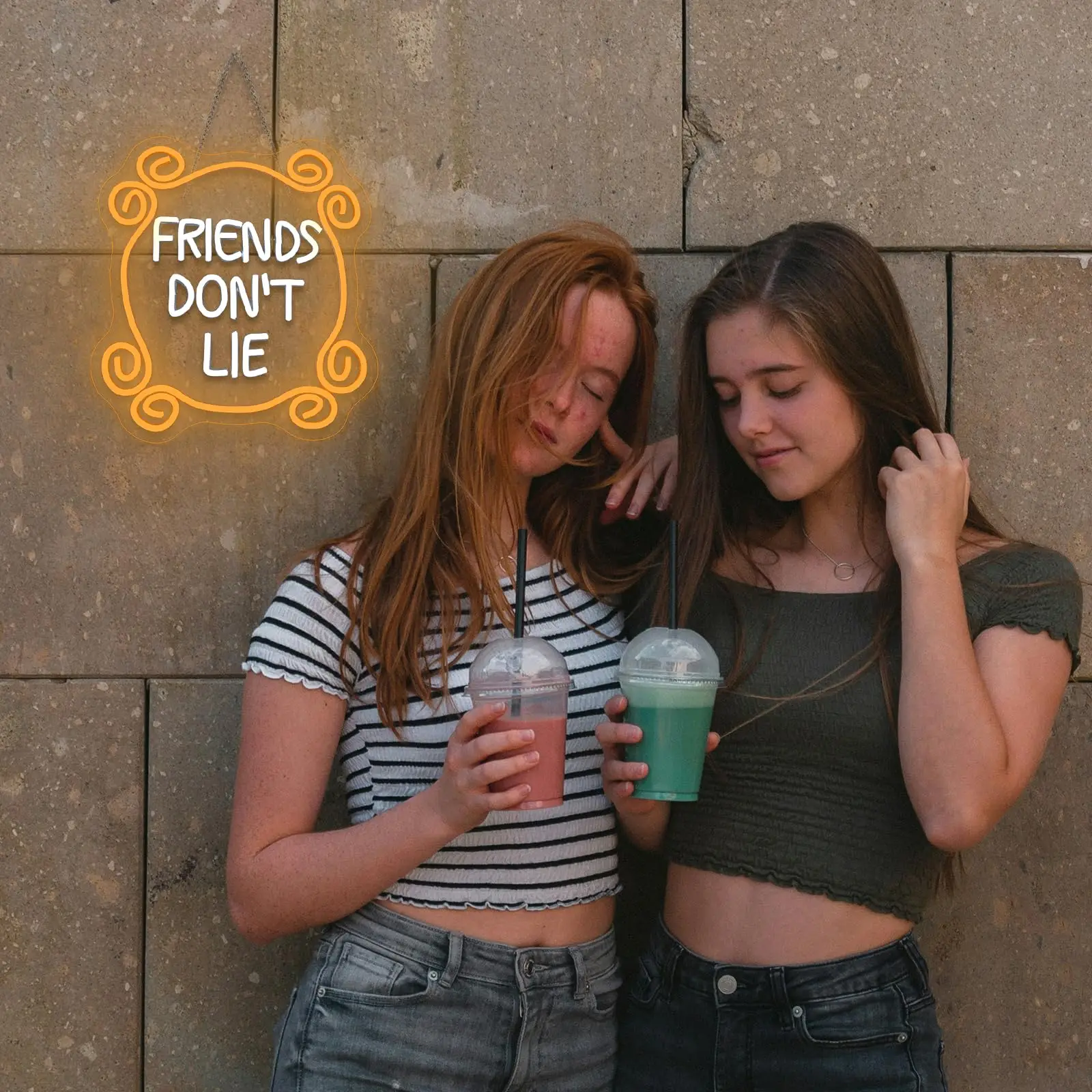 الأصدقاء لا كذب النيون LED جدار ديكور لغرفة الألعاب عكس الضوء ريترو تلفزيوني مستوحاة ضوء علامة لمحبي وهدية الصداقة