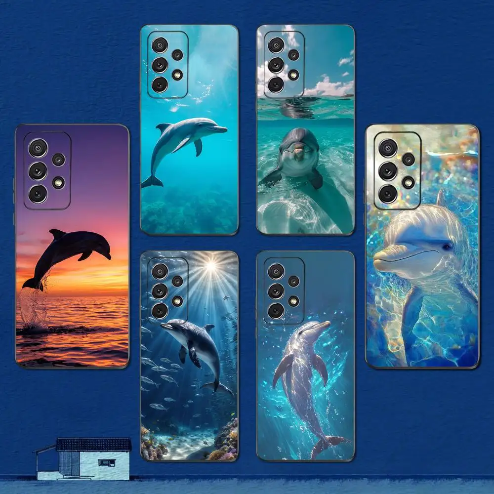 

Cute Sea Elves Dolphin Phone Case For Samsung S22,S21,S20,S10,S9,S25,S24,S23,Ultra,FE,Plus,Lite,Soft Silicone Black Cover