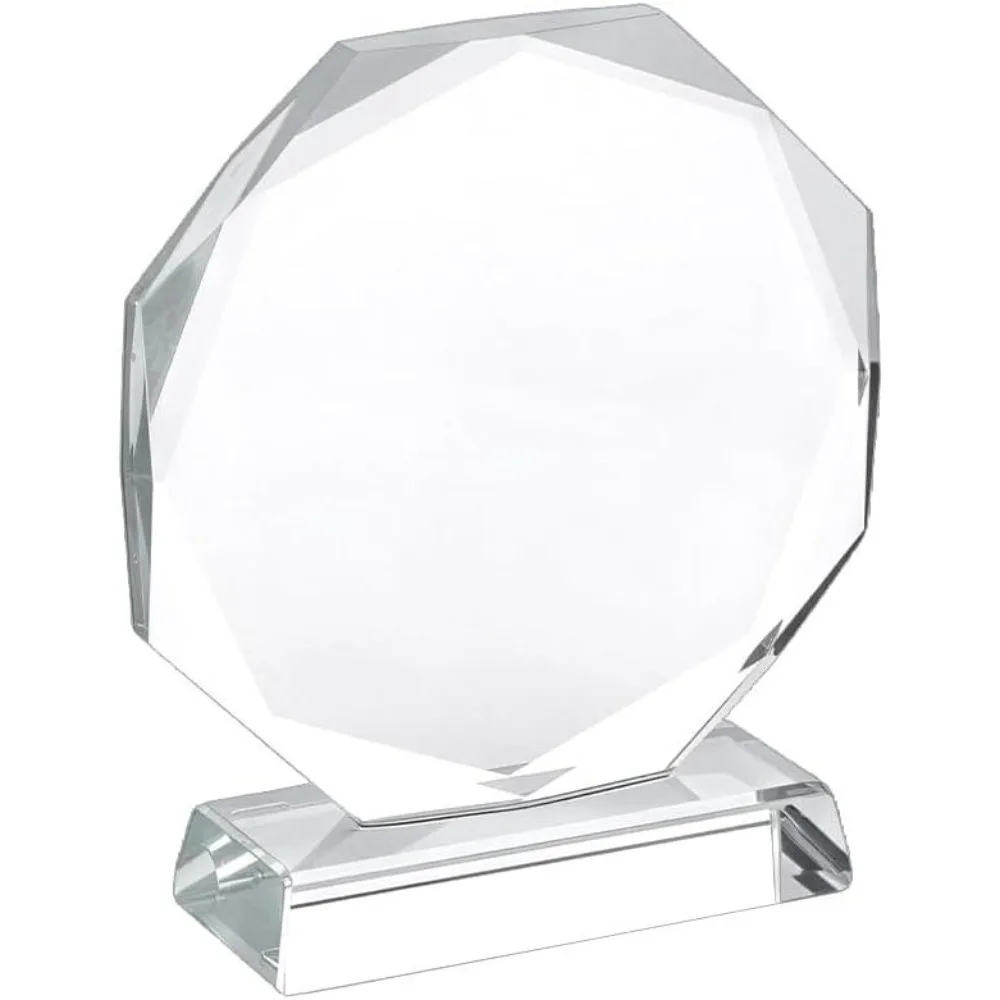 Elegant Trophy Octagon Shape K9 Glass Medals Transparent Glass Award Blank Glass Trophy Clear Trophy Award for Competitions