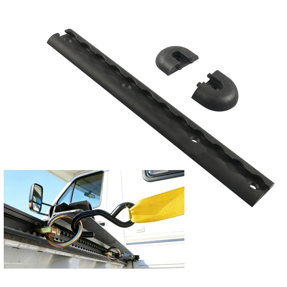 

12 inch L Shaped Aluminum Rails with End Covers for Securing Vehicles Including Motorcycles ATVs Tractors RVs Trailers