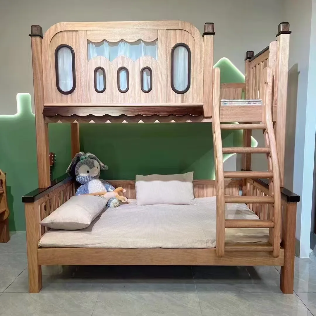 

Customizable Tall Tree House High Fence Safe Eco-friendly Solid Wood Mother Bed