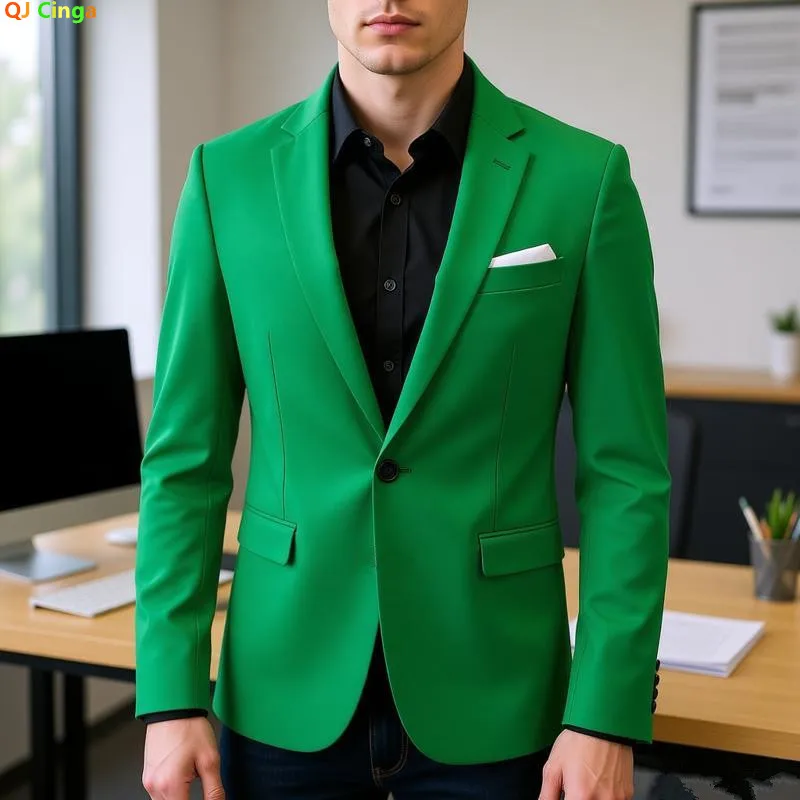 Bright Red Men's Suit Jacket, A Slim-fit Coat Perfect for Weddings, Parties, and The Office, Blue,Green,Gray,Black,Yellow,Purple