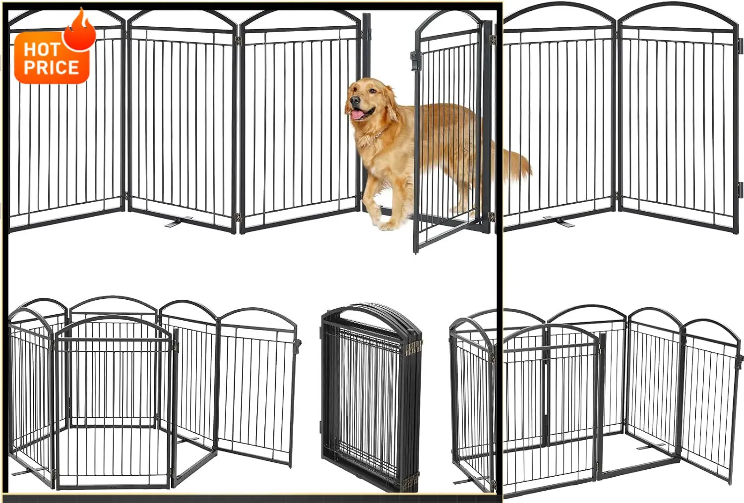 

Бестселлер: Цельнометаллическая отдельностоящая ворота-барьер для собак с дверцей для использования внутри помещений, 144 дюйма (366 см) в ширину, 32 дюйма (81 см) в высоту, для дверных проемов, большая модель