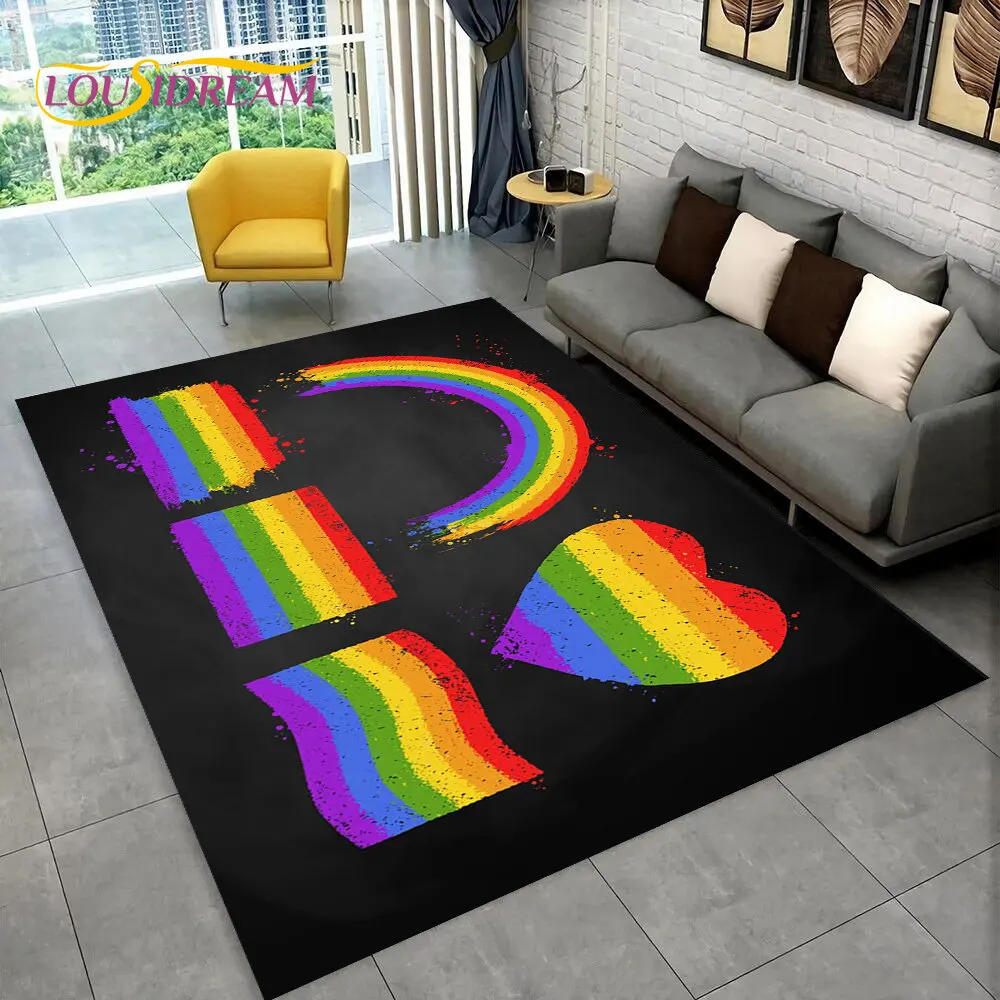 Illusion Rainbow Chromatic Colour Area Rug,Carpet Rug for Home Living Room Bedroom Sofa Doormat Decor,kids Non-slip Floor Mat 3D