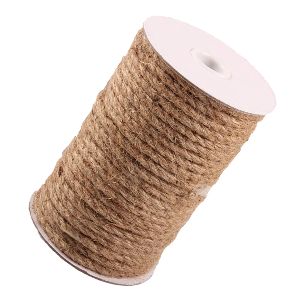 

Natural Jute Twine Rope 1 Roll Thick Heavy Duty Jute String For Crafts Garden Wedding Diy Wrapping Packaging Garland Outdoor