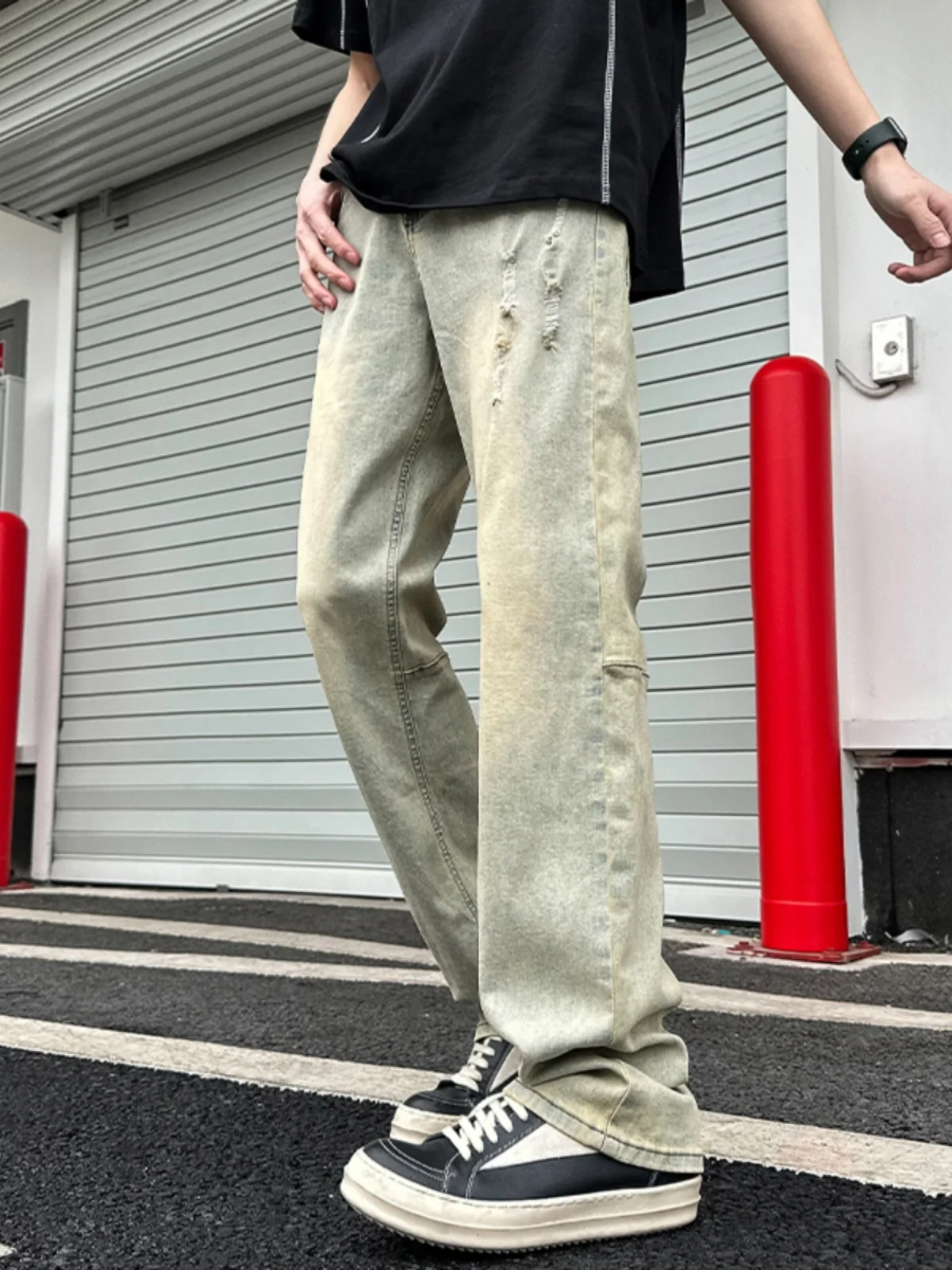 

Мужские джинсы Cleanfit High Street Fashion: весенние, в американском ретро-стиле, прямые, свободного кроя, молодежный тренд