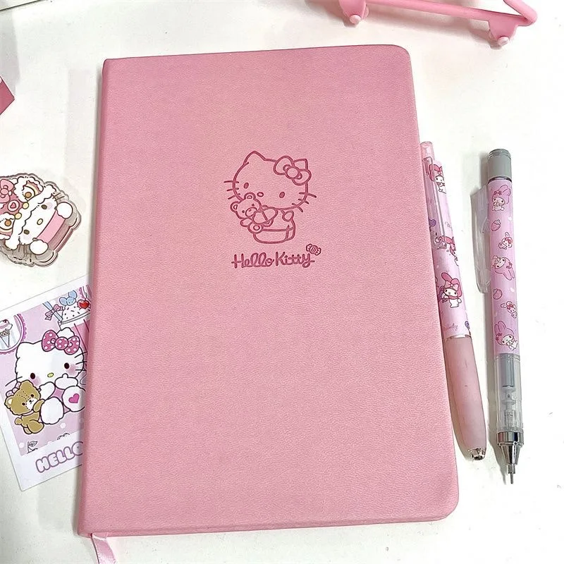 

Kawaii Hello Kitty Notebook Animation Peripheral Girl Heart Diary Cute Student Ledger Notepad Pink