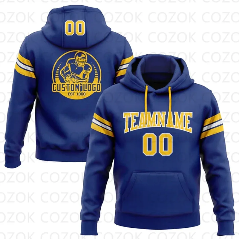 

Customized Hoodie Dark Blue Yellow Color Jersey 3D Printed Unisex Pullovers Hoodie Casual Sweatshirts