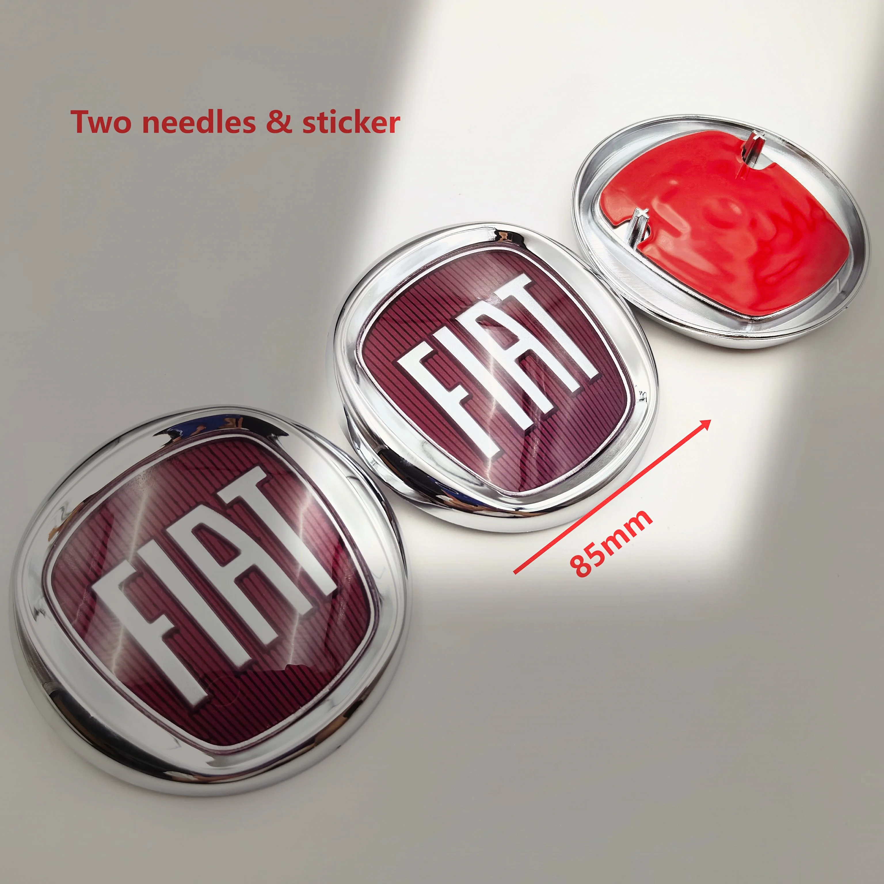 1 Uds 63mm 85mm 8,5 cm logo fiat logotipo delantero del coche parrilla delantera parachoques trasero puerta trasera maletero emblema accesorios para FIAT 500