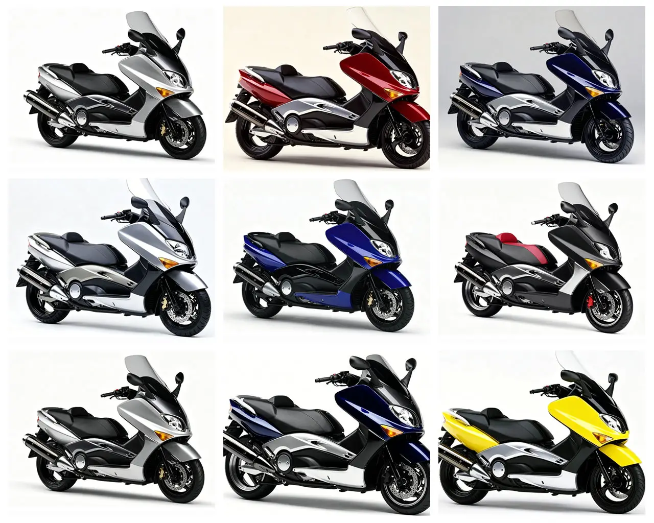 NUOVI Kit Carene in ABS Compatibili con YAMAHA TMAX 500 2001 2002 2003 2004 2005 2006 2007 Set Carrozzeria Personalizzato
