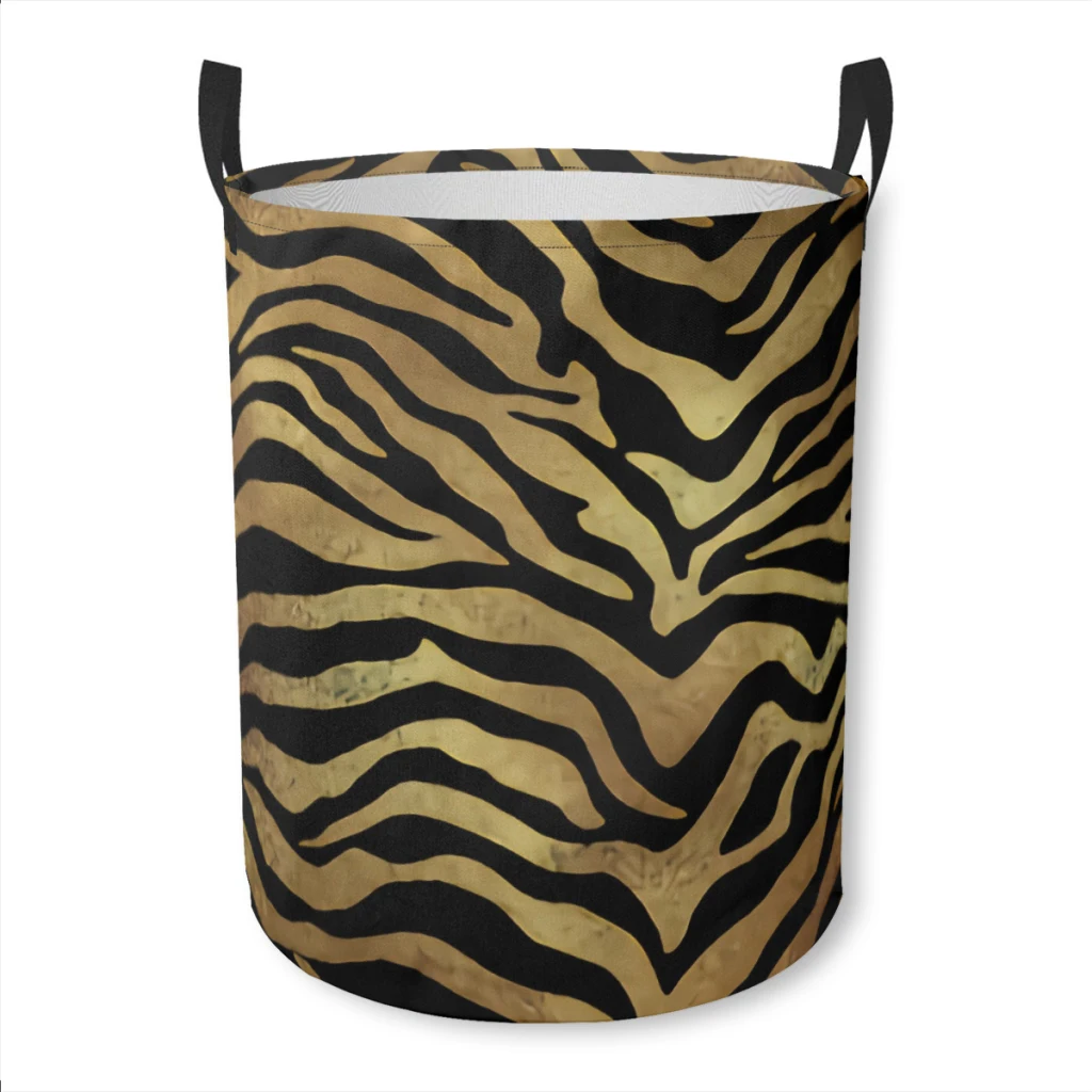 

Leopard Print Dirty Laundry Basket Clothes Organizer Foldable Storage Bucket Bathroom Waterproof Clothing Storage Basket