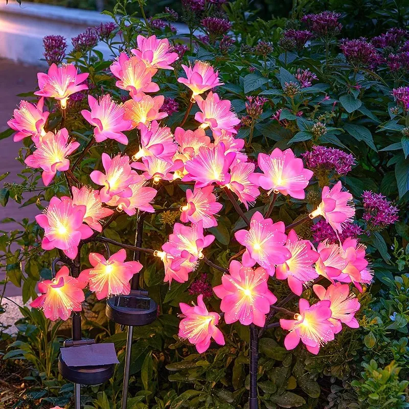 Imagem -02 - Outdoor Camellia Flower Light Waterproof Garden Sunlight Decorative Landscape Lamp Backyard And Party Decoration