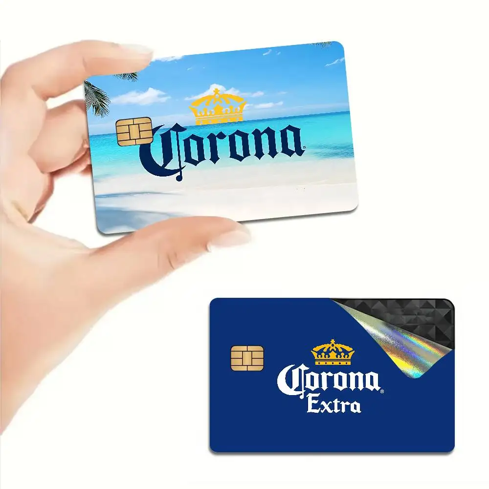 Corona Extra Beer Anime Cartoon Bear Skin Sticker Film Tape Case for Big Credit Debit Card Front Side
