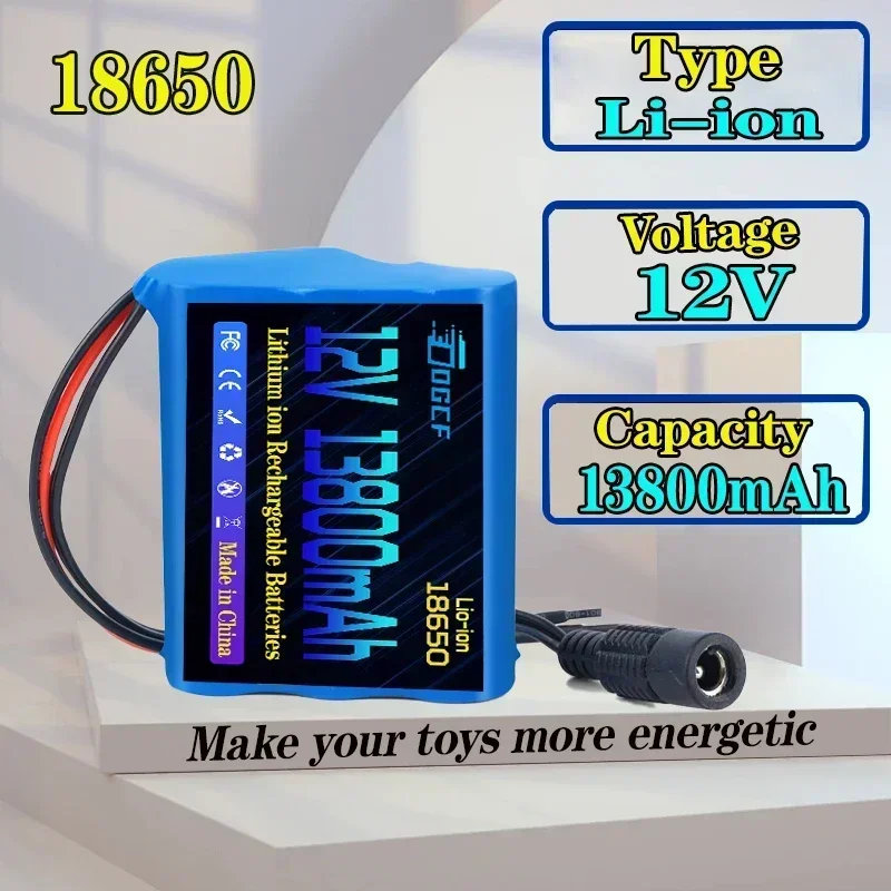 12V 13800mAh 3S1P 18650 リチウム電池スピーカー懐中電灯 CCTV GPS サーチライト長期的な充電式