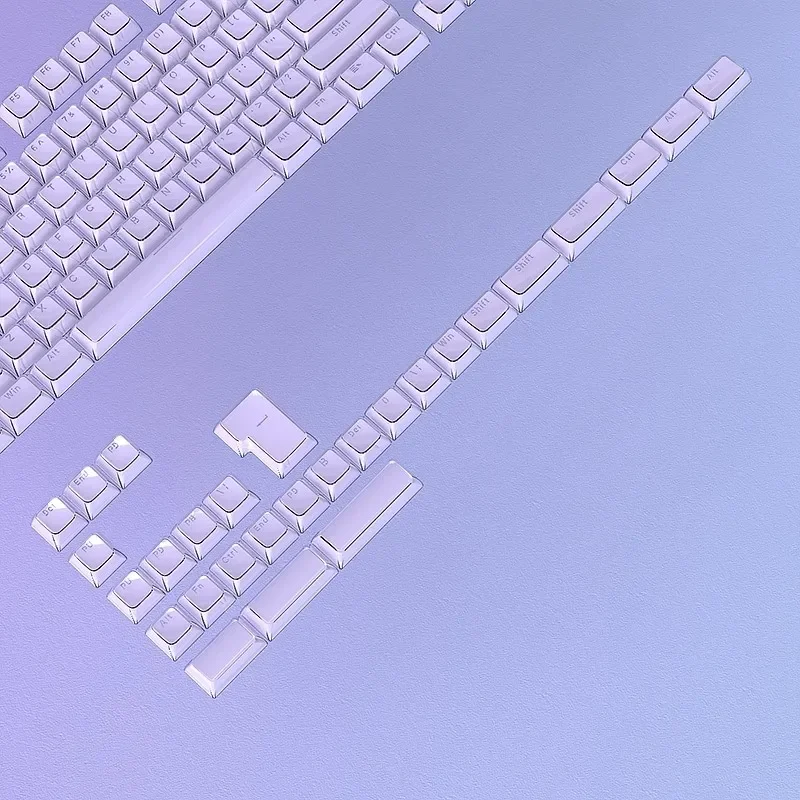

Желейный фиолетовый колпачок для клавиш OEM, высота, небольшой полный набор из 136-клавиш, ПК, прозрачная механическая клавиатура с магнитной осью