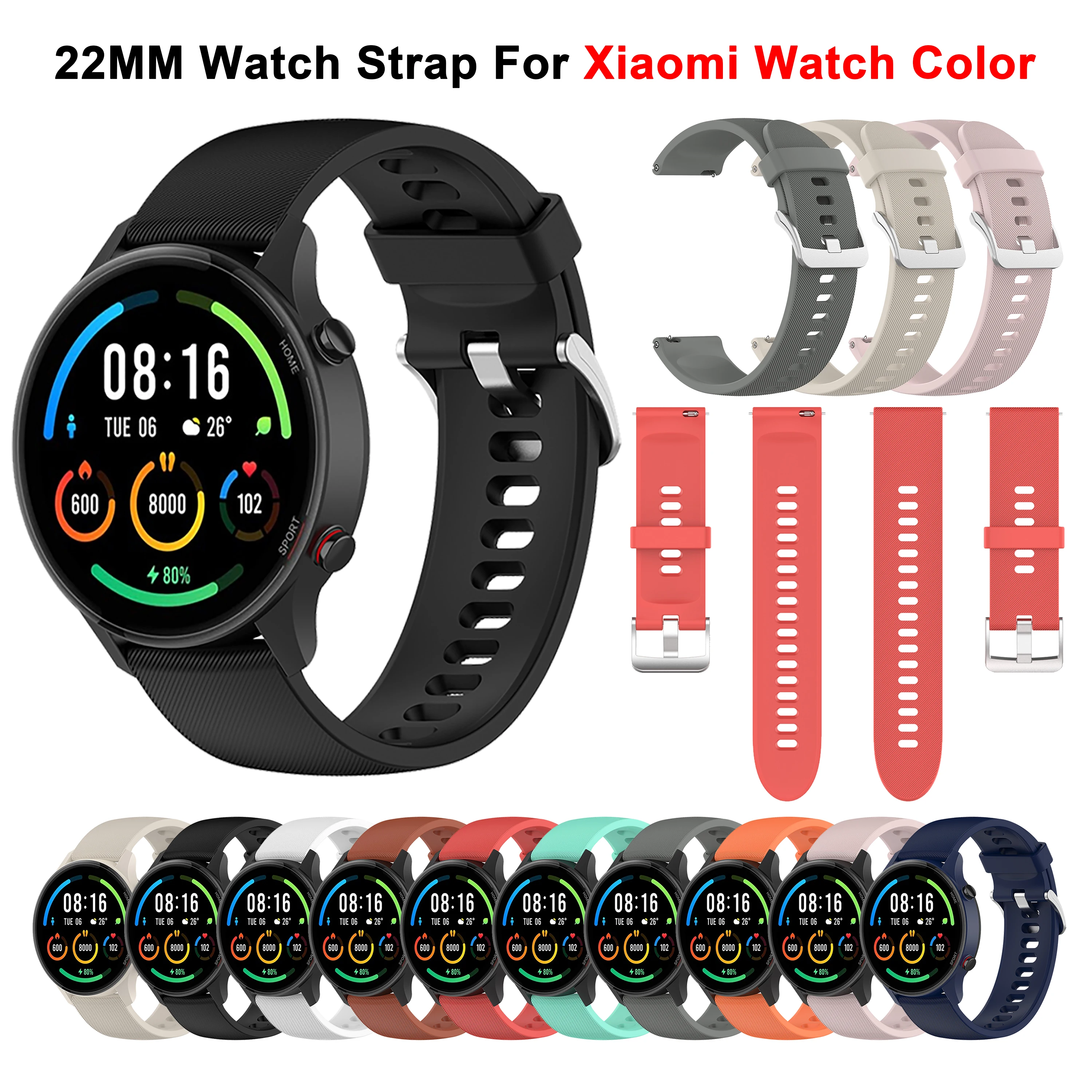 22Mm Officiële Band Voor Xiaomi Mi Horloge Kleur Sport Editie Smart Watch Band Siliconen Armband Voor Mi Watch Kleur 2 Horloge Correa